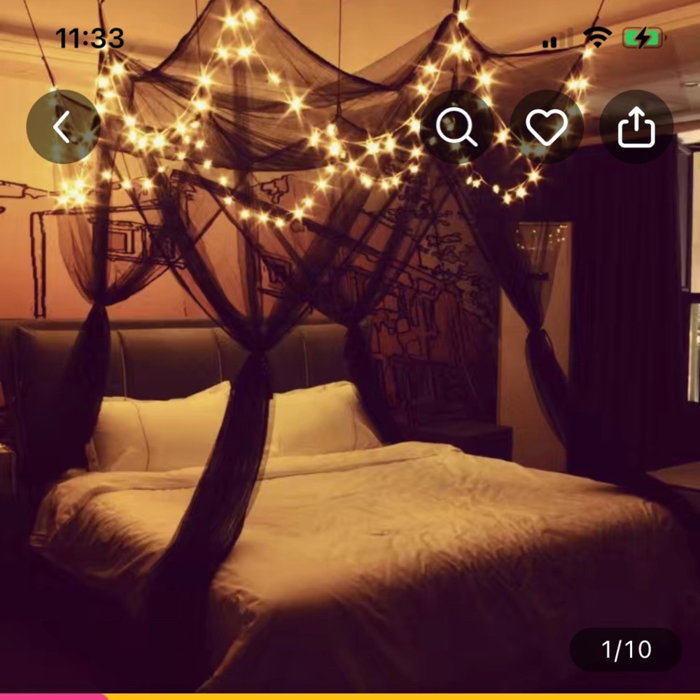 Shimmer canopy with lights for bed, still in the box. I ordered the wrong size.